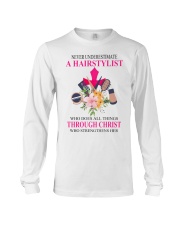 Never underestimate A Hairstylist Long Sleeve Tee tile