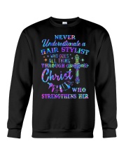 Never Underestimate a Hair Stylist Crewneck Sweatshirt tile