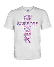Hairstylist T-Shirt V-Neck T-Shirt tile