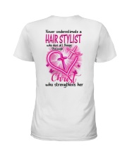 Never underestimate a Hair Stylist Ladies T-Shirt tile