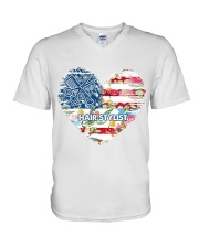 Hair Stylist T-Shirt V-Neck T-Shirt tile
