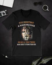 Never underestimate a Hairdresser Classic T-Shirt lifestyle-mens-crewneck-front-16