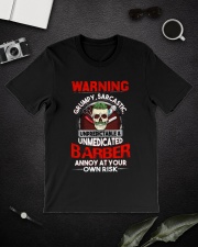 WARNING Grumpy Sarcastic Undredictable Unmedicated Classic T-Shirt lifestyle-mens-crewneck-front-16