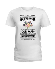 My Husband is a crazy Hairdresser Ladies T-Shirt tile