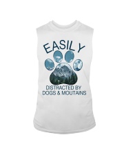 Easily Distracted By Dogs And Moutains Sleeveless Tee tile