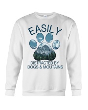 Easily Distracted By Dogs And Moutains Crewneck Sweatshirt tile