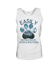 Easily Distracted By Dogs And Moutains Unisex Tank tile