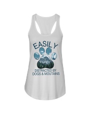 Easily Distracted By Dogs And Moutains Ladies Flowy Tank tile