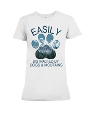 Easily Distracted By Dogs And Moutains Premium Fit Ladies Tee tile