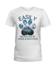 Easily Distracted By Dogs And Moutains Ladies T-Shirt tile