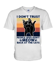 I Don't Trust People Who Don't Meow Back V-Neck T-Shirt tile