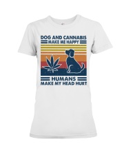 Dog Love Humans Make My Head Hurt Premium Fit Ladies Tee tile