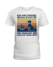 Dog Love Humans Make My Head Hurt Ladies T-Shirt tile