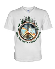 Save The Earth Raise A Hippie V-Neck T-Shirt tile