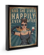 And She Lived Happily Ever After Style 1 Floating Framed Canvas Prints Black tile