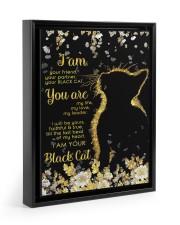 I Am Black Cat Floating Framed Canvas Prints Black tile