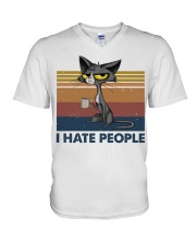 I Hate People Cat V-Neck T-Shirt tile