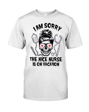 I Am Sorry The Nice Nurse In On Vacation Premium Fit Mens Tee tile