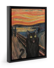 Cat Style 3 Floating Framed Canvas Prints Black tile