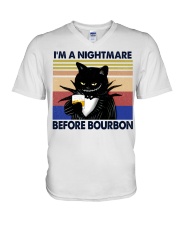 I'm A Nightmare Before Bourbon V-Neck T-Shirt tile