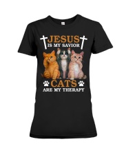 Cats Are My Therapy Premium Fit Ladies Tee tile