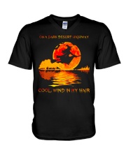 On A Dark Desert High Way V-Neck T-Shirt tile
