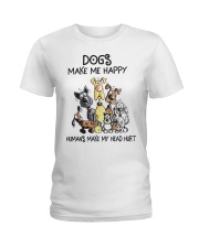 Dogs Make Me Happy Ladies T-Shirt tile