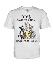 Dogs Make Me Happy V-Neck T-Shirt tile