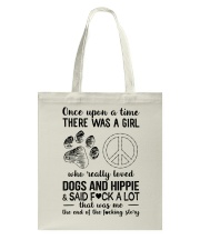 A Girl Really Loved Dogs And Hippie Tote Bag tile