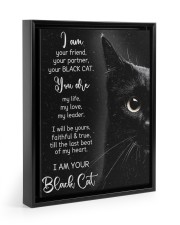I Am Your Black Cat Floating Framed Canvas Prints Black tile