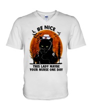 Be Nice This Lady Maybe Your Nurse One Day V-Neck T-Shirt tile