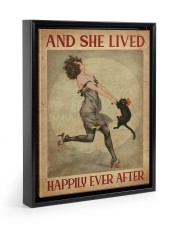 And She Lived Happily Ever After Style 3 Floating Framed Canvas Prints Black tile