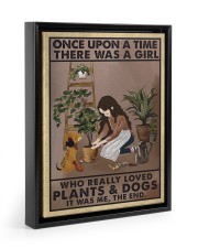 A Girl Who Really Loved Plants And Dogs Floating Framed Canvas Prints Black tile
