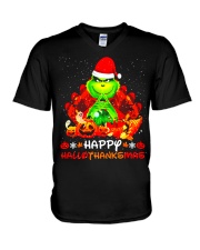 Happy Hallo Thanksmas V-Neck T-Shirt tile