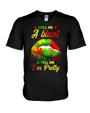 ROLL ME A BLUNT V-Neck T-Shirt tile