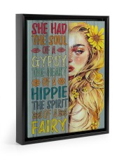 The Heart Of A Hippie Floating Framed Canvas Prints Black tile
