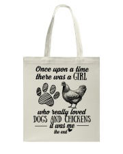 A Girl Who Really Loved Dogs And Chickens Tote Bag tile