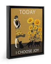 Today I Choose Joy Style 1 Floating Framed Canvas Prints Black tile