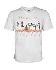 God Says You Are V-Neck T-Shirt tile