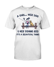 Her Dog And Rishing Rod It's Is Beautiful Thing Classic T-Shirt tile