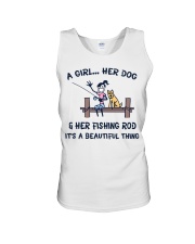 Her Dog And Rishing Rod It's Is Beautiful Thing Unisex Tank tile