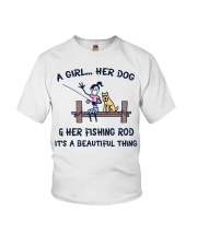 Her Dog And Rishing Rod It's Is Beautiful Thing Youth T-Shirt tile
