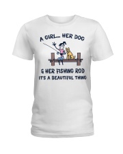 Her Dog And Rishing Rod It's Is Beautiful Thing Ladies T-Shirt tile
