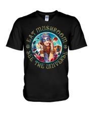 Eat Mushroom See The Universe V-Neck T-Shirt tile