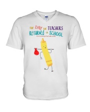The Day The Teachers Backed To School Style 6 V-Neck T-Shirt tile
