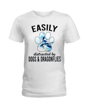 Easily Distracted By Dogs Ladies T-Shirt tile