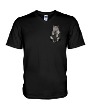 British Shorthair Cat Pocket V-Neck T-Shirt tile