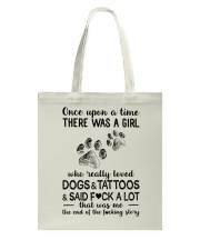 A Girl Really Loved Dogs And Tattoos Tote Bag tile