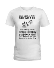 A Girl Really Loved Dogs And Tattoos Ladies T-Shirt tile