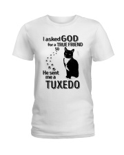 I Asked God For True Friend So He Sent Me Tuxedo Ladies T-Shirt tile